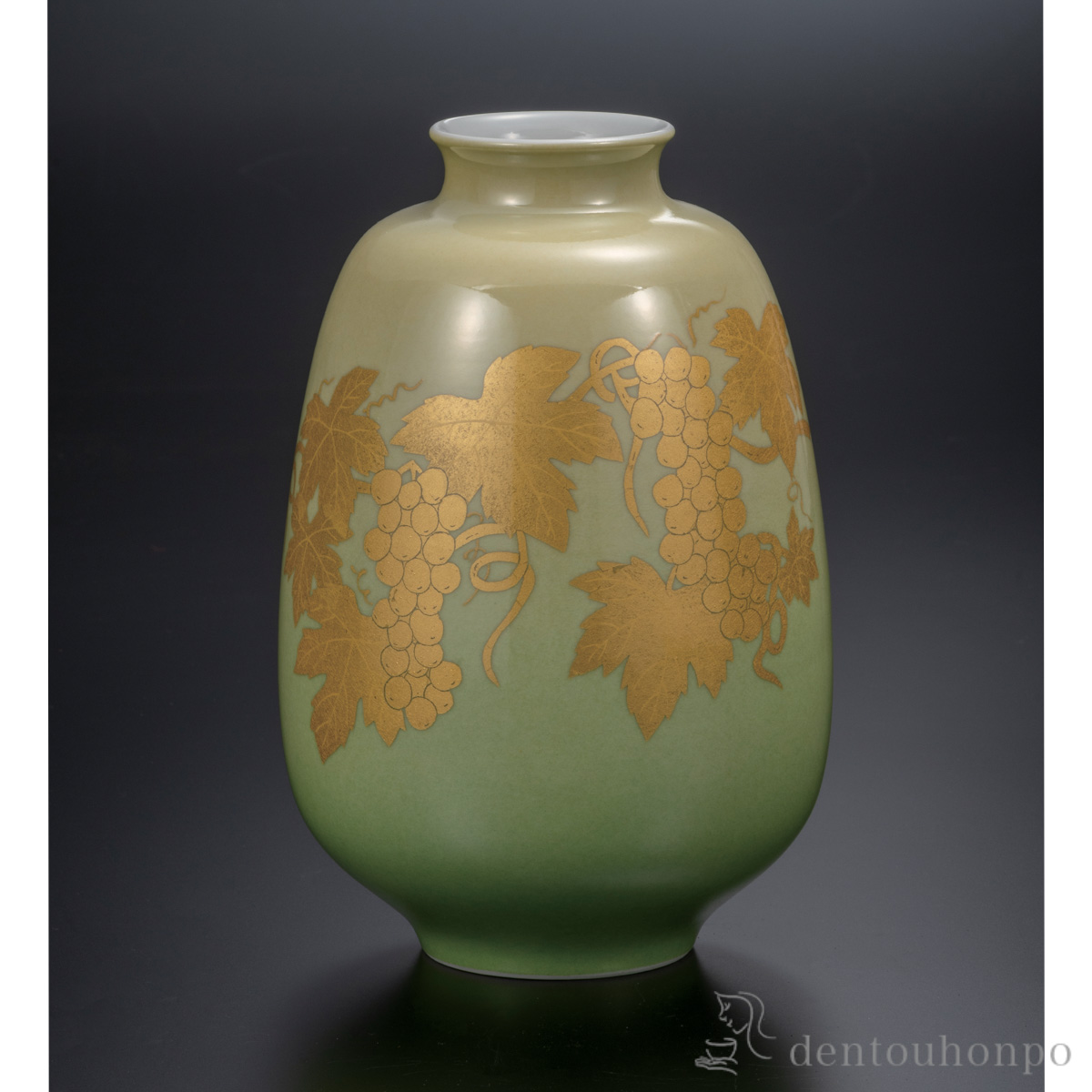 【送料無料】花瓶 釉裏金彩葡萄文 7.2号≪在庫確認後、通常即日で出荷≫ ( 木札名入れ有料 ガラス フラワーベース 花器 一輪挿し おすすめ 九谷焼 )