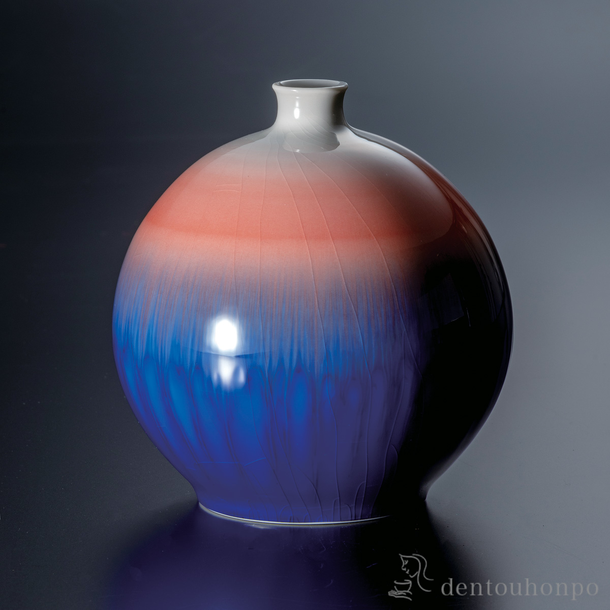 【送料無料】釉彩壷 猩々 4.8号≪在庫確認後、通常即日で出荷≫ ( 木札名入れ有料 ガラス フラワーベース 花器 一輪挿し おすすめ 九谷焼 )