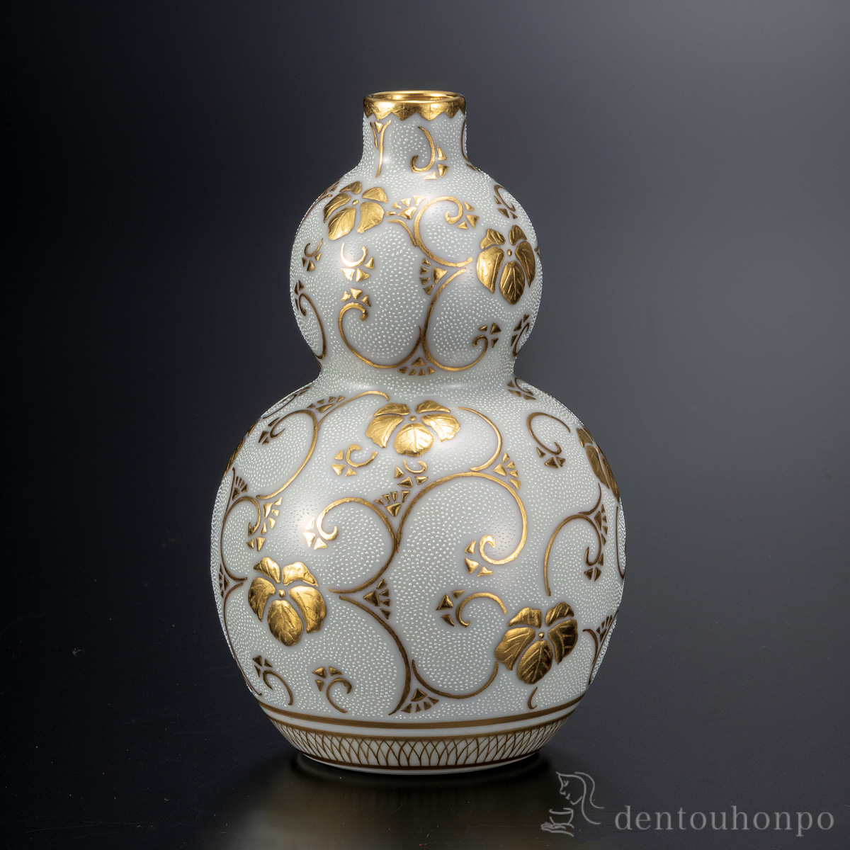 【送料無料】瓢型徳利 盛金白粒つた文≪在庫確認後、通常即日で出荷≫ ( 酒器 日本酒 冷酒 片口 おすすめ 九谷焼 )