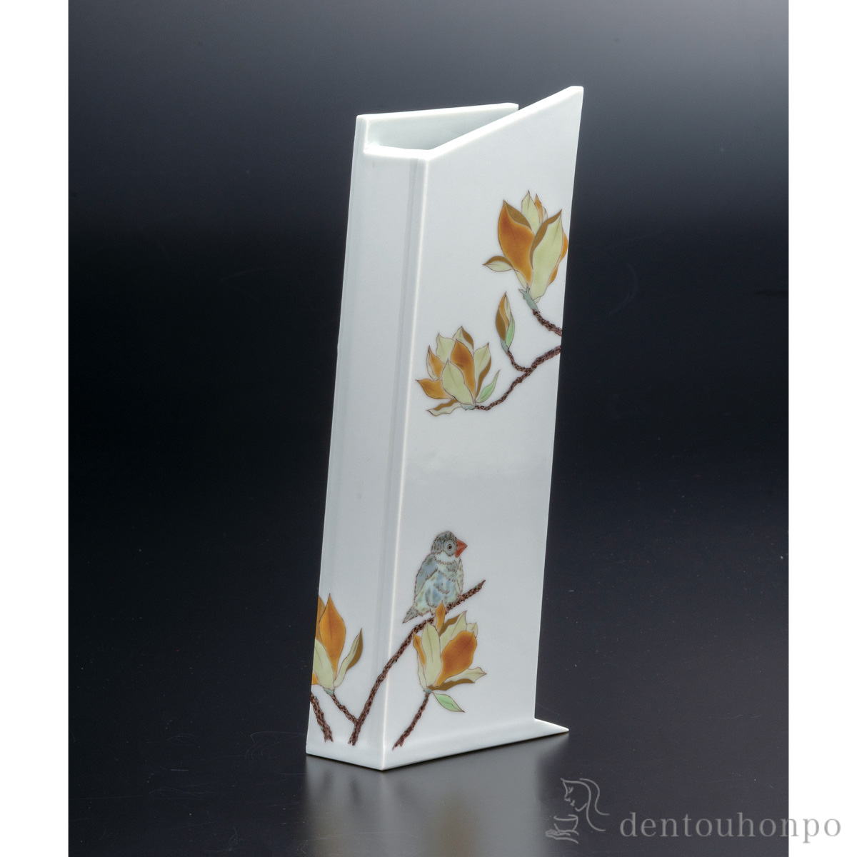 【送料無料】方壺 木蓮 9.5号≪在庫確認後、通常即日で出荷≫ ( 木札名入れ有料 ガラス フラワーベース 花器 一輪挿し おすすめ 九谷焼 )