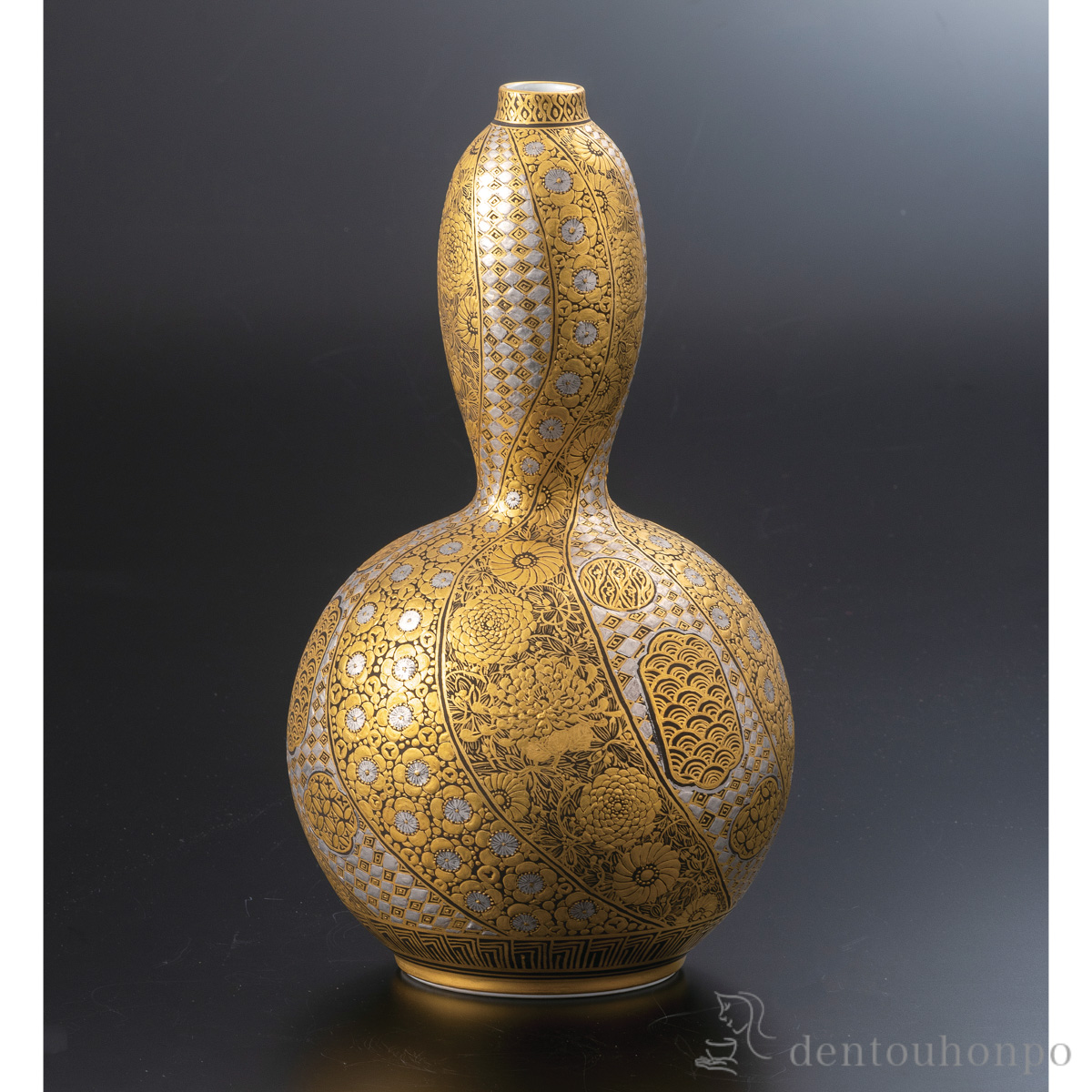 【送料無料】花瓶 本金盛割取小紋 12号≪在庫確認後、通常即日で出荷≫ ( 木札名入れ有料 ガラス フラワーベース 花器 一輪挿し おすすめ 九谷焼 )