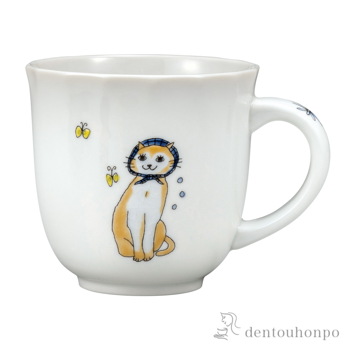 【送料無料】マグカップ スカーフねこ≪在庫確認後、通常即日で出荷≫ ( プレゼント デザイン マグ オリジナル タンブラー 九谷焼 )