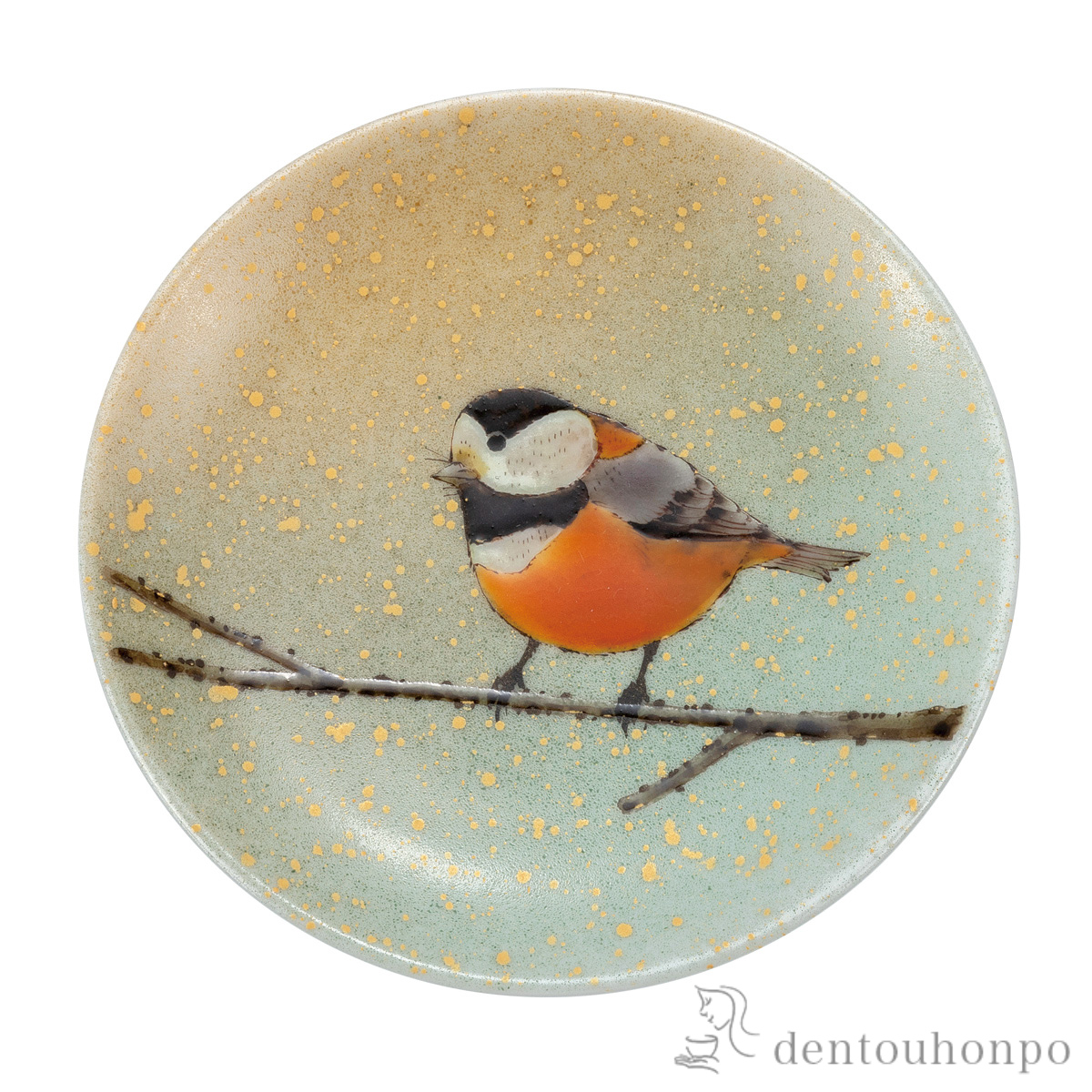 【送料無料】飾香皿 ヤマガラ 皿立付≪在庫確認後、通常即日で出荷≫ ( 置物 飾皿 スタンド 絵皿 贈り物 九谷焼 )