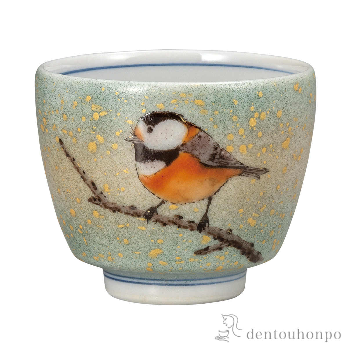 【送料無料】ぐい呑 ヤマガラ≪在庫確認後、通常即日で出荷≫ ( 置物 額飾り 陶板 陶板画 法人 九谷焼 )