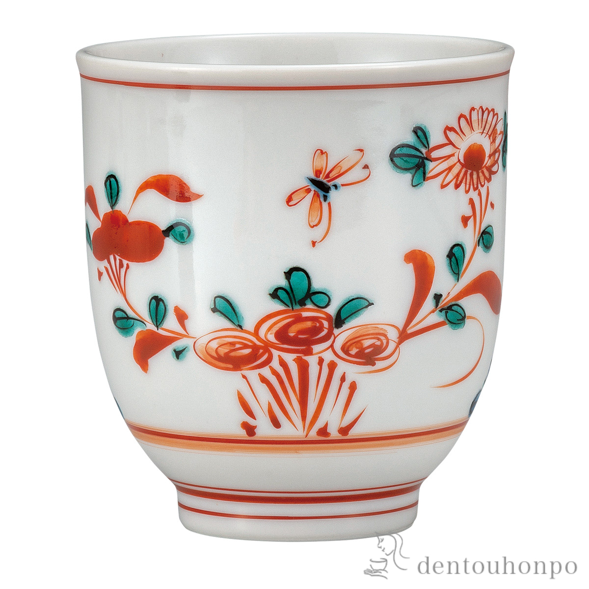 【送料無料】湯呑 呉須赤絵 小≪在庫確認後、通常即日で出荷≫ ( 湯のみ ゆのみ 湯飲み カップ プレゼント 九谷焼 )