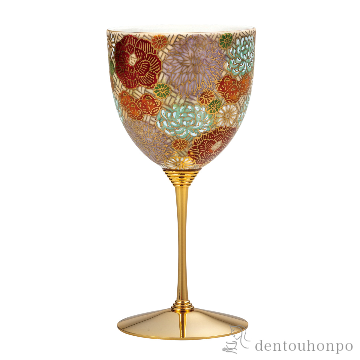 【送料無料】ワインカップ 花詰≪在庫確認後、通常即日で出荷≫ ( ワインカップ 酒器 日本酒 冷酒 人気 九谷焼 )