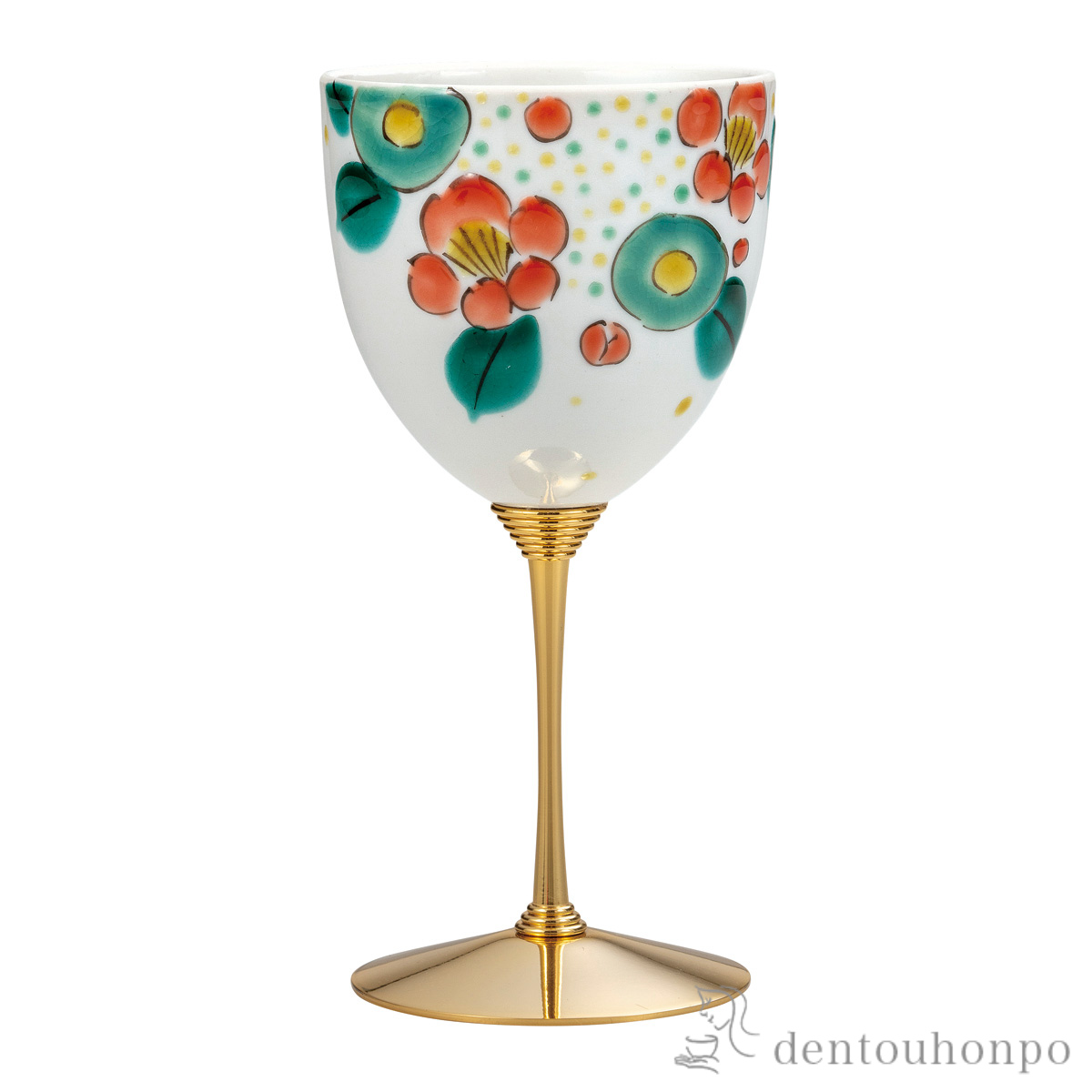 【送料無料】ワインカップ 花ちらし≪在庫確認後、通常即日で出荷≫ ( ワインカップ 酒器 日本酒 冷酒 人気 九谷焼 )