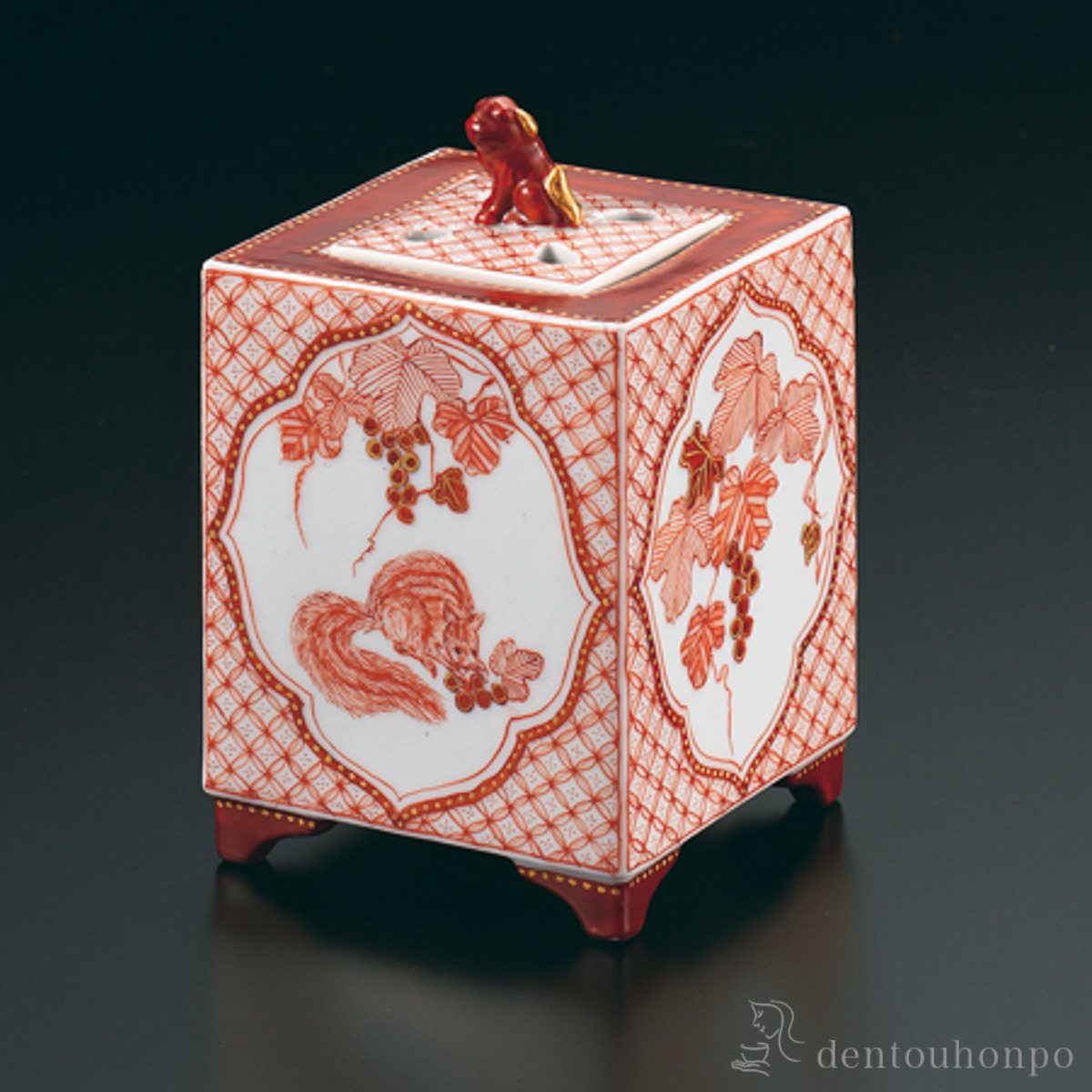 【送料無料】香炉 実り文 4号≪在庫確認後、1~3営業日で出荷≫ ( 木箱名入れ有料 お香 線香 リラックス 仏具 人気 九谷焼 )