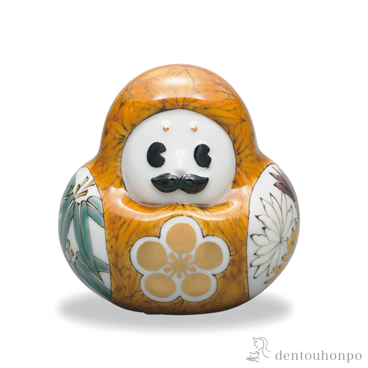 【送料無料】九谷焼置物 ひゃくまんさん 四君子≪在庫確認後、1~3営業日で出荷≫ ( 木箱名入れ有料 木札名入れ有料 置物 幸運 風水 縁起物 人気 九谷焼 )