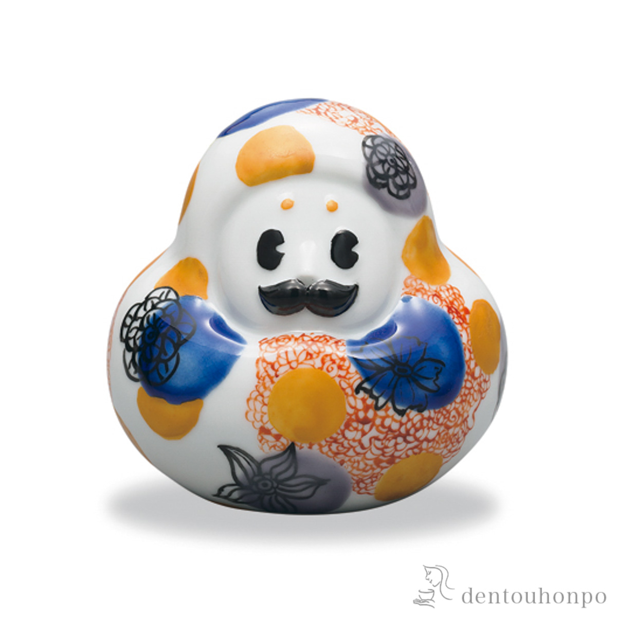 【送料無料】九谷焼置物 ひゃくまんさん 水玉≪在庫確認後、1~3営業日で出荷≫ ( 木札名入れ有料 置物 幸運 風水 縁起物 人気 九谷焼 )