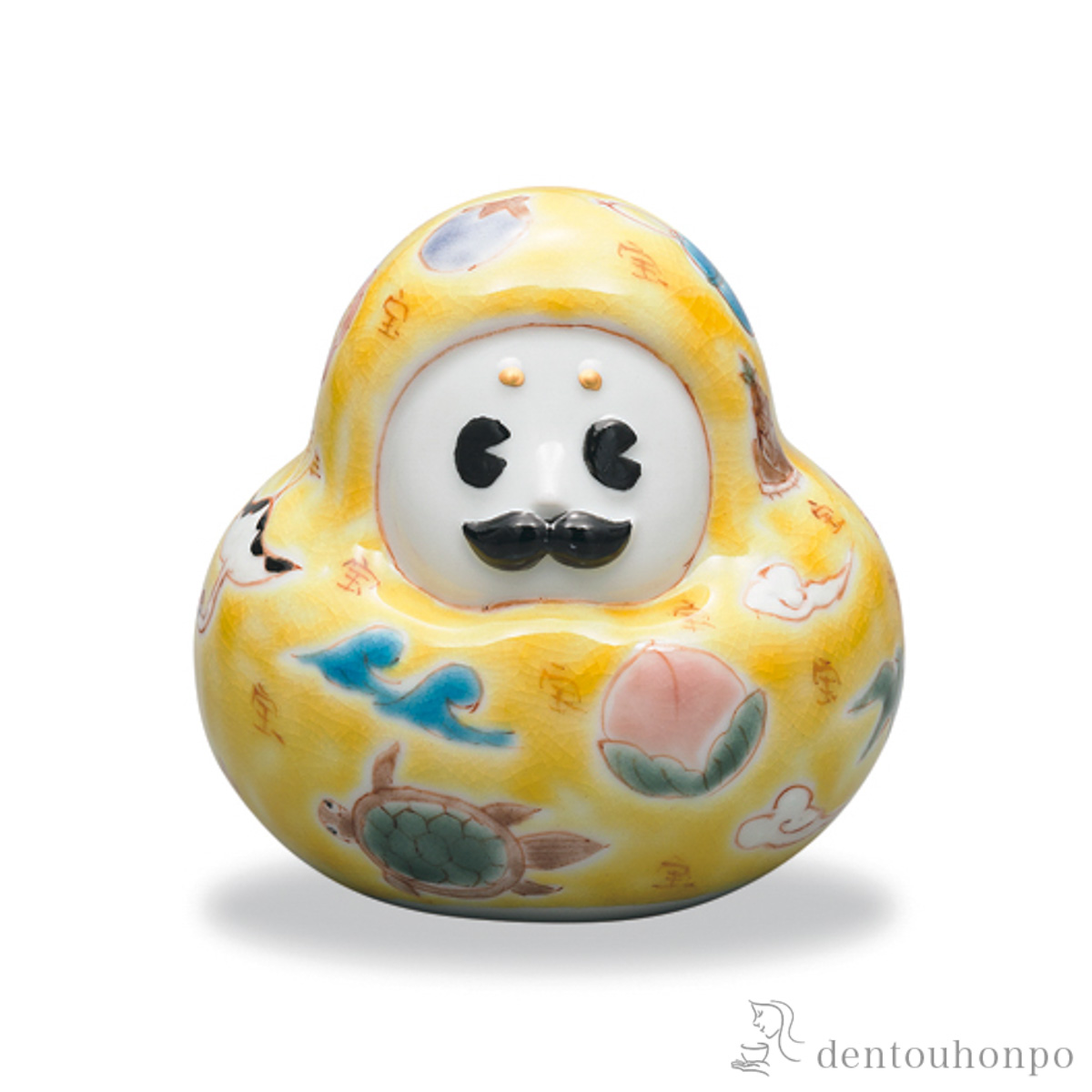 【送料無料】九谷焼置物 ひゃくまんさん 縁起尽くし≪在庫確認後、1~3営業日で出荷≫ ( 木札名入れ有料 置物 幸運 風水 縁起物 人気 九谷焼 )