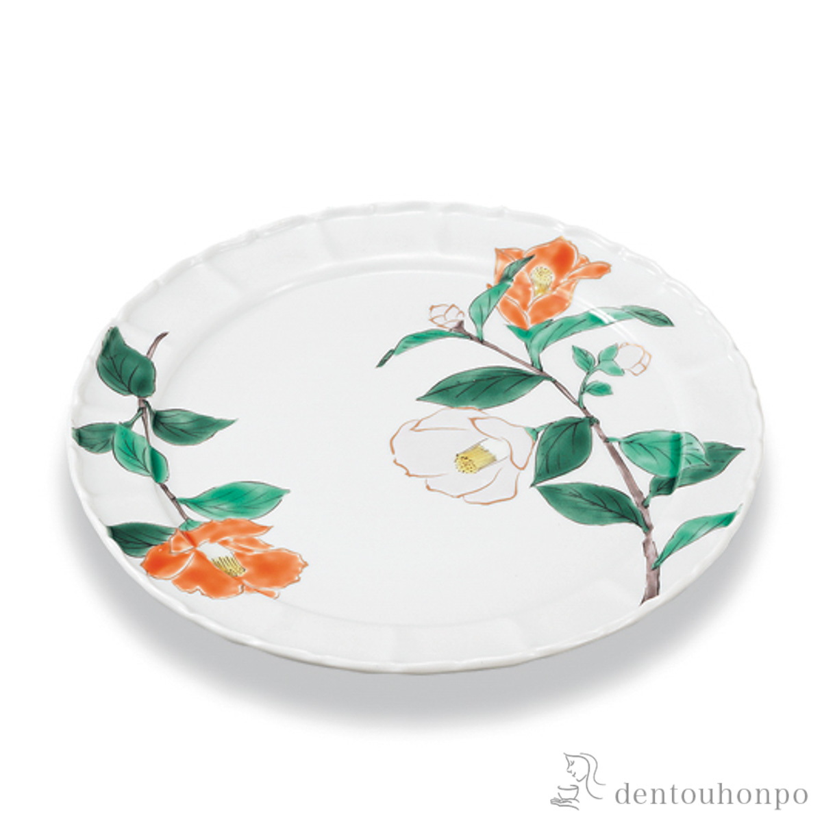 皿 椿 7号≪在庫確認後、1~3営業日で出荷≫ ( プレート おつまみ 料理 和食 洋食 九谷焼 )