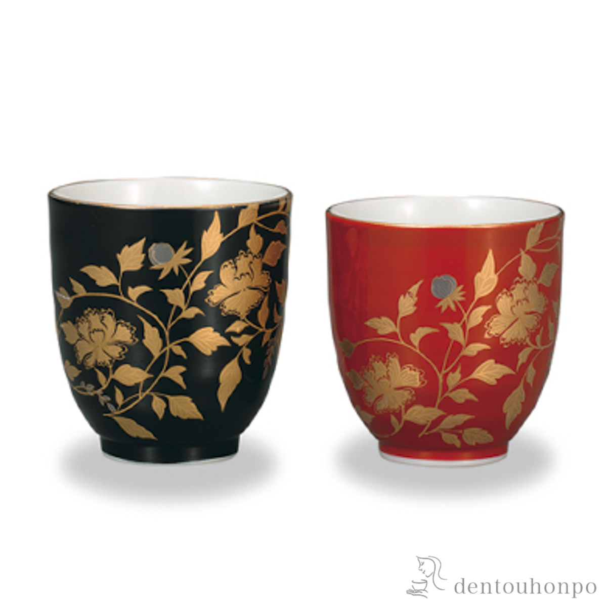 【送料無料】組湯呑 金襴手 ペア≪在庫確認後、1~3営業日で出荷≫ ( 湯呑み 湯のみ セット 湯飲み おすすめ 九谷焼 )