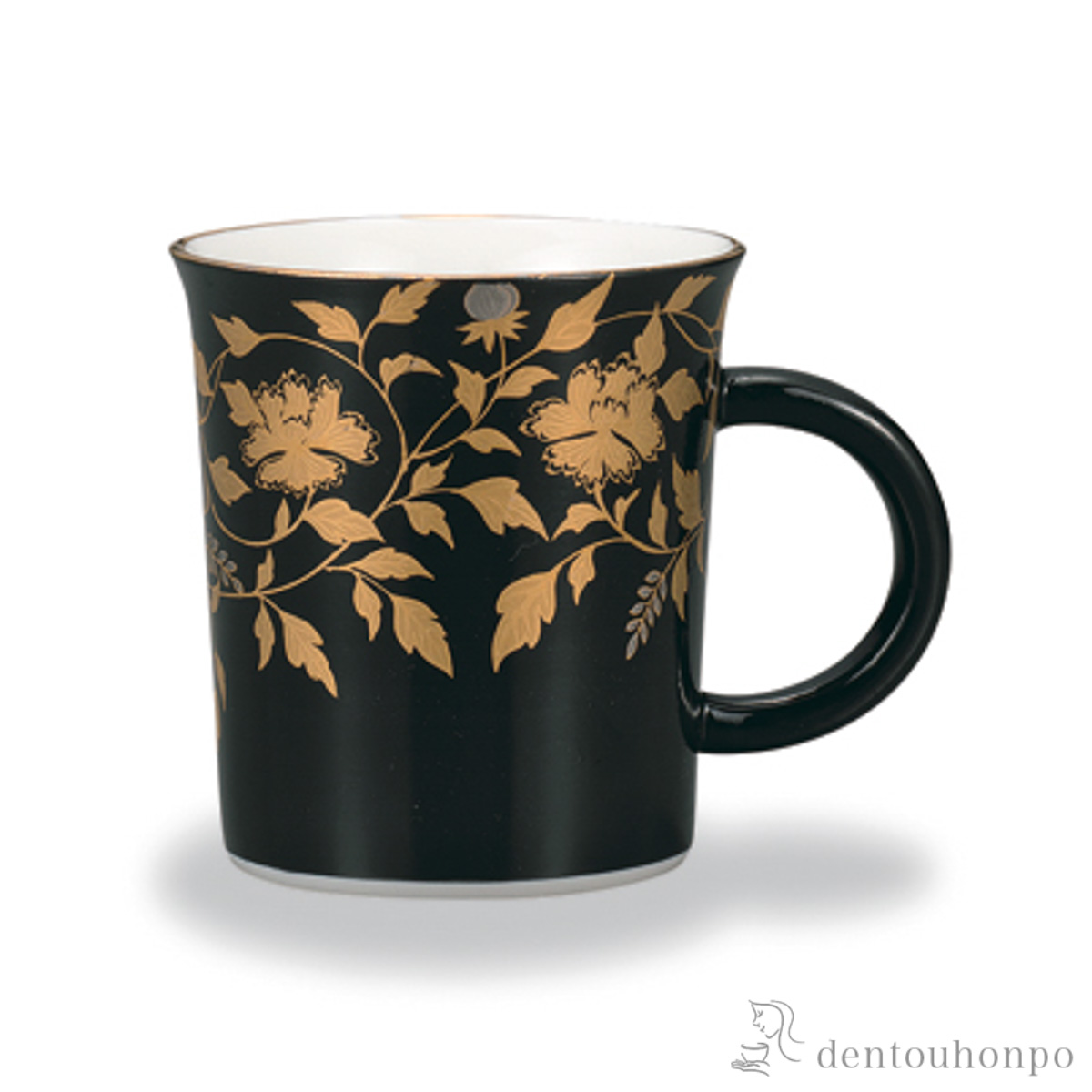 【送料無料】マグカップ 金襴手 黒≪在庫確認後、1~3営業日で出荷≫ ( プレゼント デザイン マグ オリジナル タンブラー 九谷焼 )
