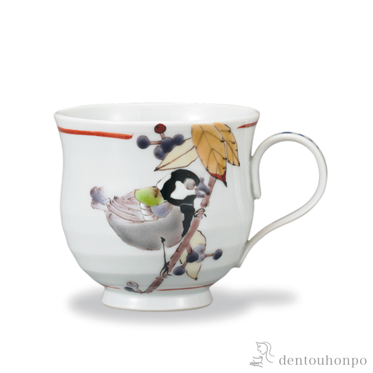 マグカップ 紫式部に四十雀≪在庫確認後、1~3営業日で出荷≫ ( プレゼント デザイン マグ オリジナル タンブラー 九谷焼 )