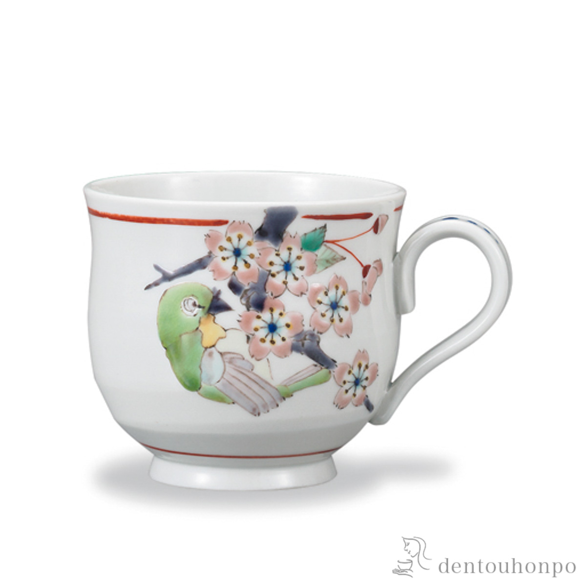 マグカップ 桜に目白≪在庫確認後、1~3営業日で出荷≫ ( プレゼント デザイン マグ オリジナル タンブラー 九谷焼 )