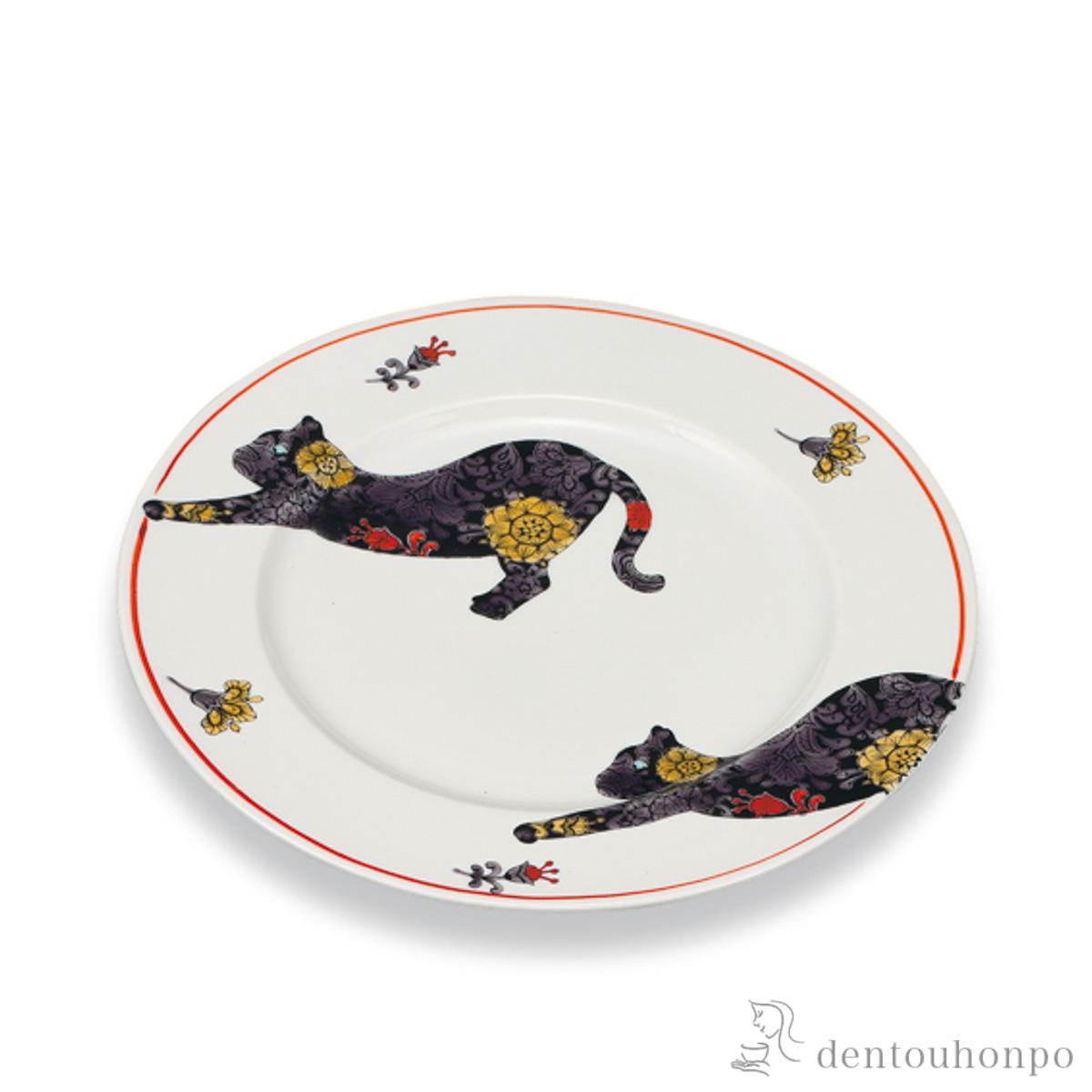 【送料無料】皿 猫 8.5号≪在庫確認後、1~3営業日で出荷≫ ( 盛皿 プレート テーブルウェア 食器 パーティー 九谷焼 )