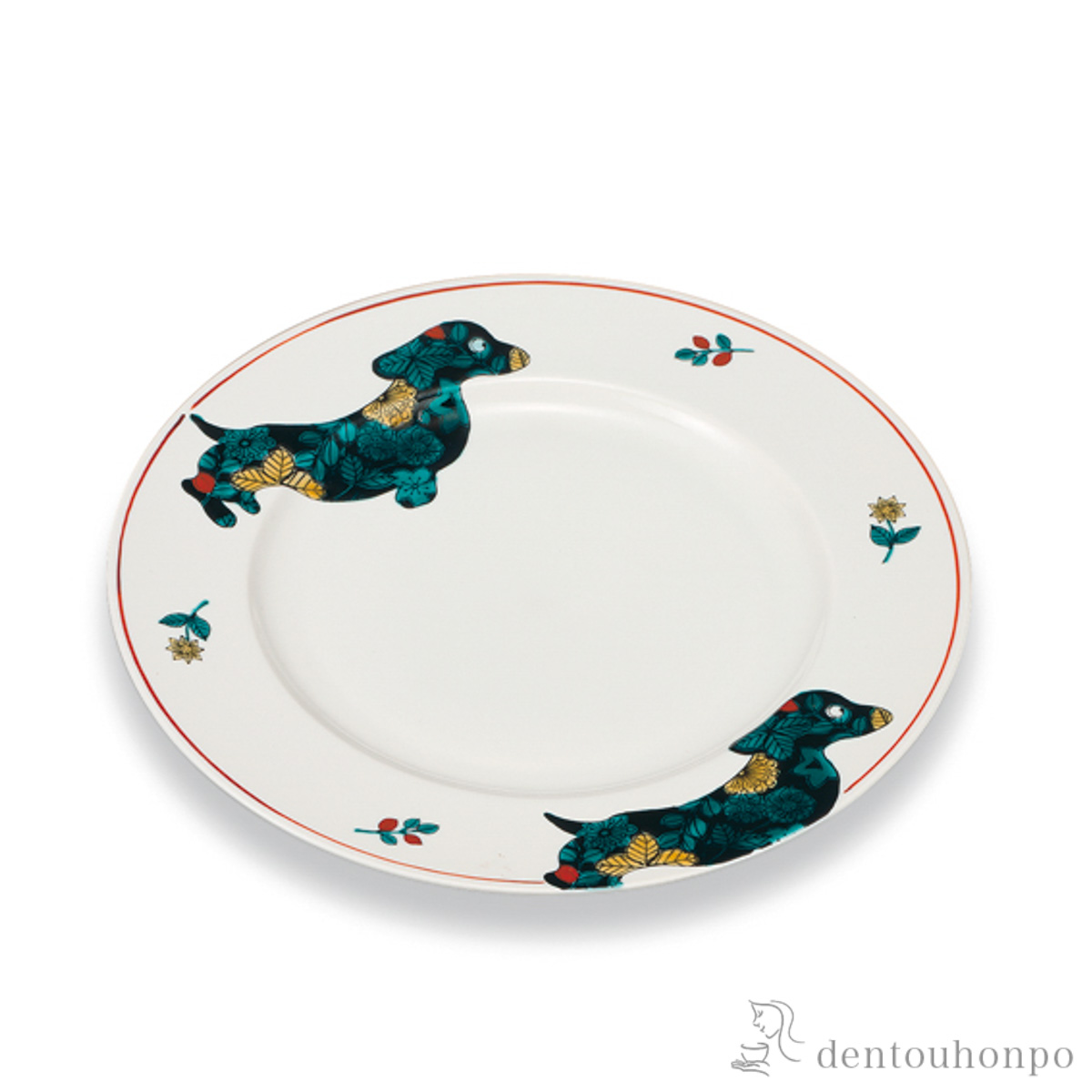 【送料無料】皿 犬 8.5号≪在庫確認後、1~3営業日で出荷≫ ( 盛皿 プレート テーブルウェア 食器 パーティー 九谷焼 )