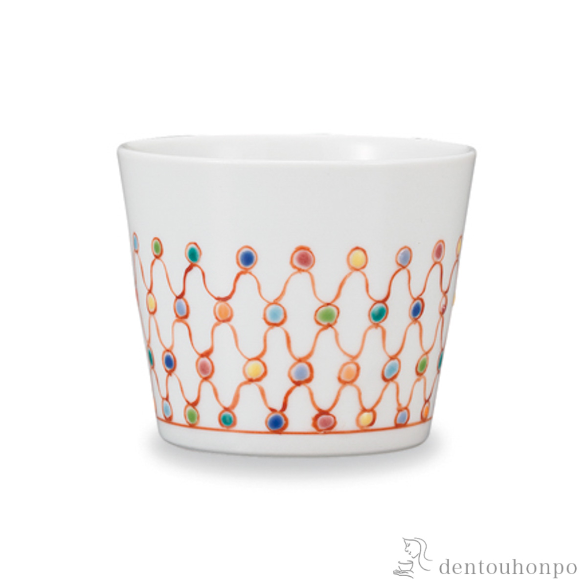 そば猪口 編ドット≪在庫確認後、1~3営業日で出荷≫ ( そばちょこ コップ 蕎麦猪口 冷酒カップ 来客用 九谷焼 )