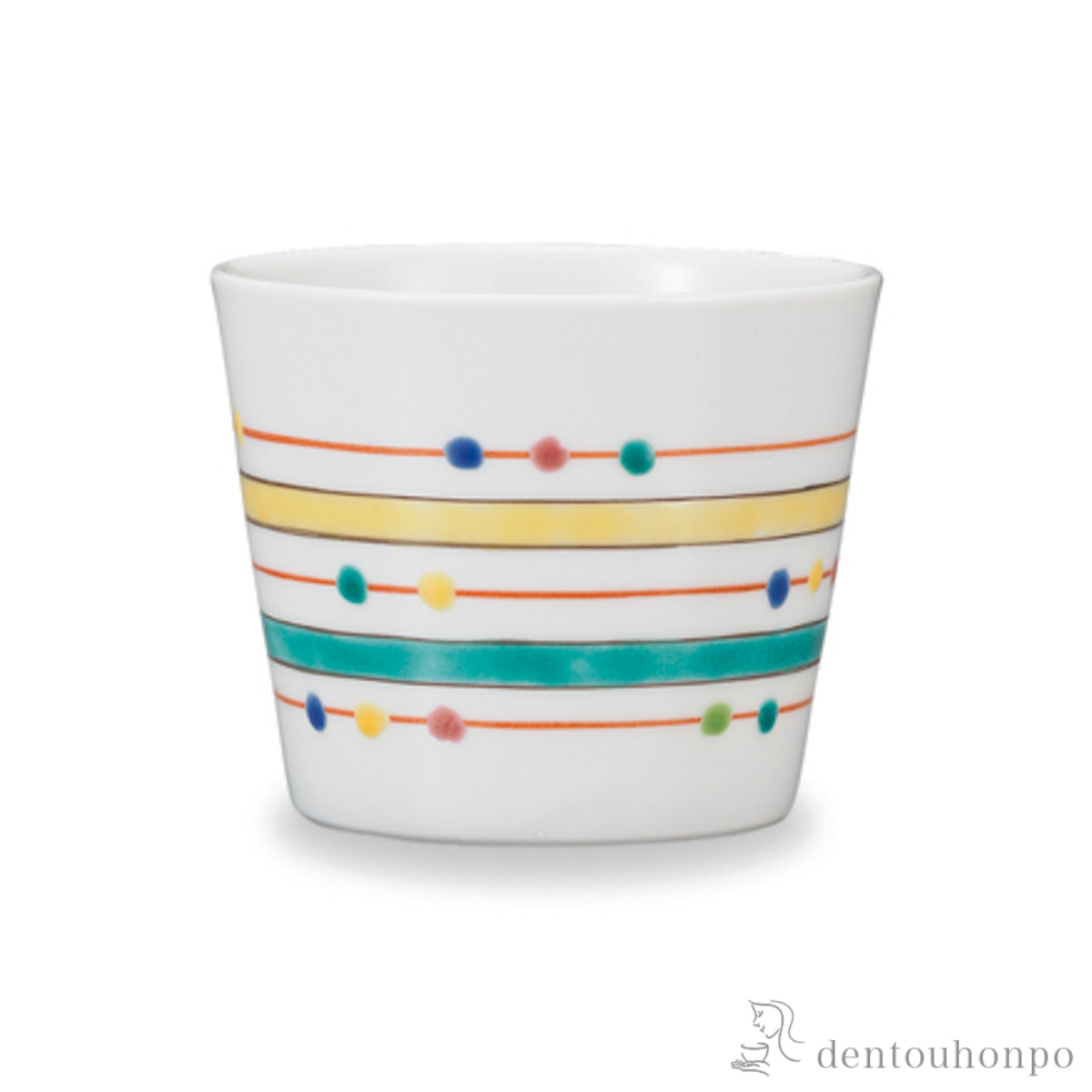 そば猪口 線ドット≪在庫確認後、1~3営業日で出荷≫ ( そばちょこ コップ 蕎麦猪口 冷酒カップ 来客用 九谷焼 )