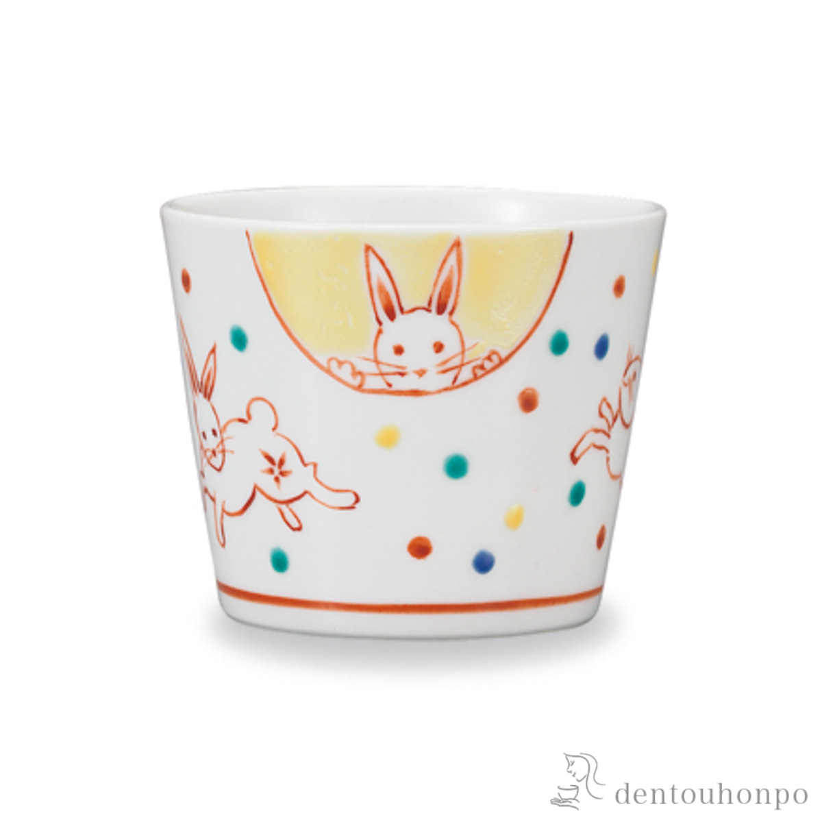 そば猪口 月うさぎ≪在庫確認後、1~3営業日で出荷≫ ( そばちょこ コップ 蕎麦猪口 冷酒カップ 来客用 九谷焼 )
