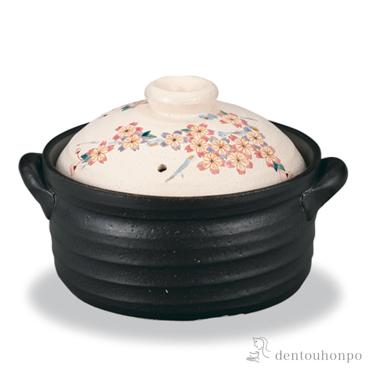 【送料無料】２合炊きご飯釜 和桜≪在庫確認後、1~3営業日で出荷≫ ( ごはん鍋 万能鍋 ごはん 土鍋ご飯 白米 炊飯土鍋 九谷焼 )