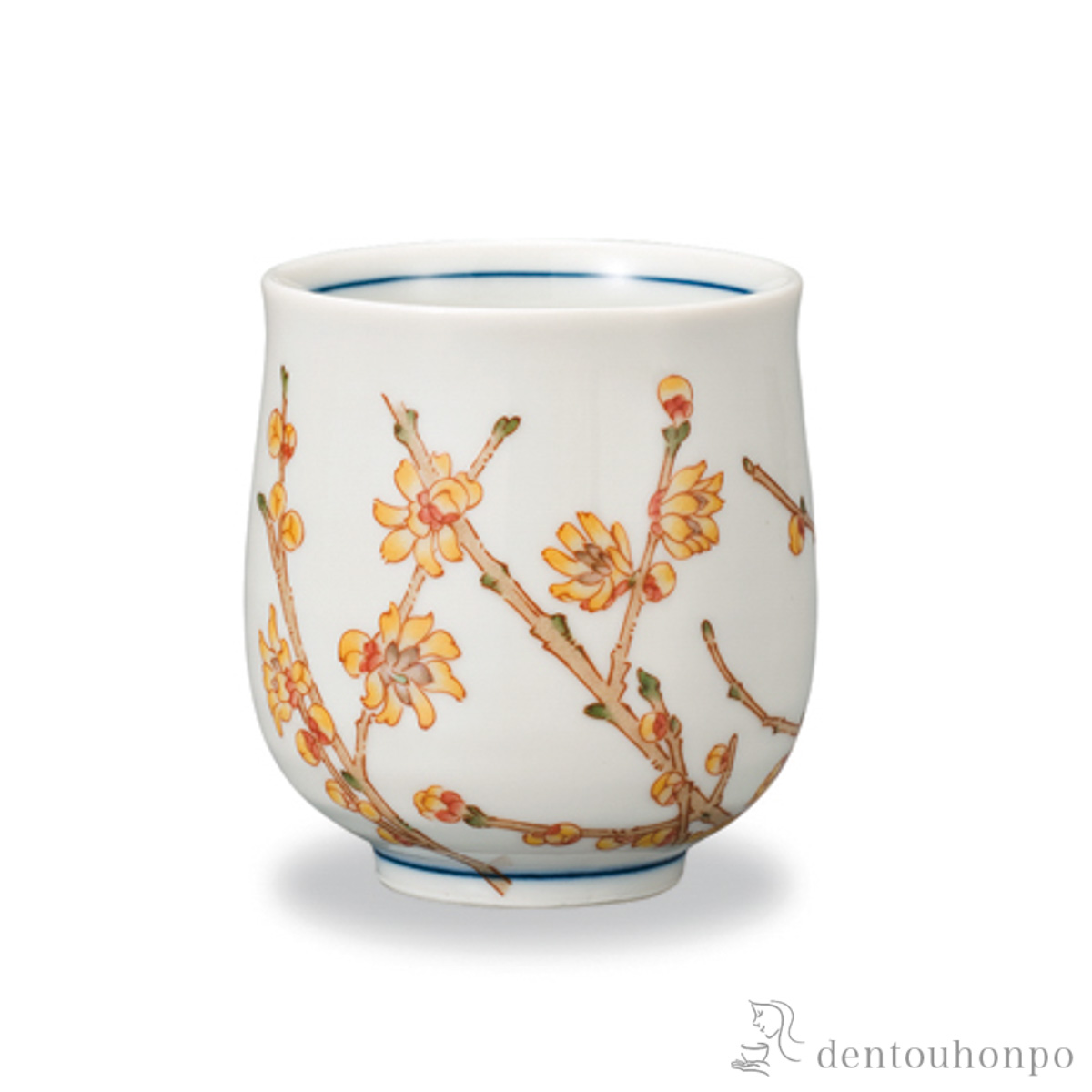湯呑 12か月の花 蝋梅（1月）≪在庫確認後、1~3営業日で出荷≫ ( 湯のみ ゆのみ 湯飲み カップ プレゼント 九谷焼 )