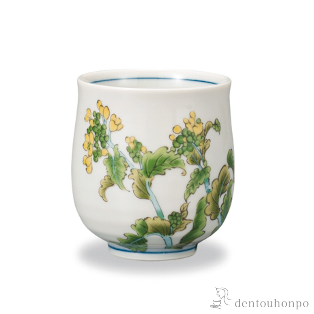 湯呑 12か月の花 菜の花（2月）≪在庫確認後、1~3営業日で出荷≫ ( 湯のみ ゆのみ 湯飲み カップ プレゼント 九谷焼 )