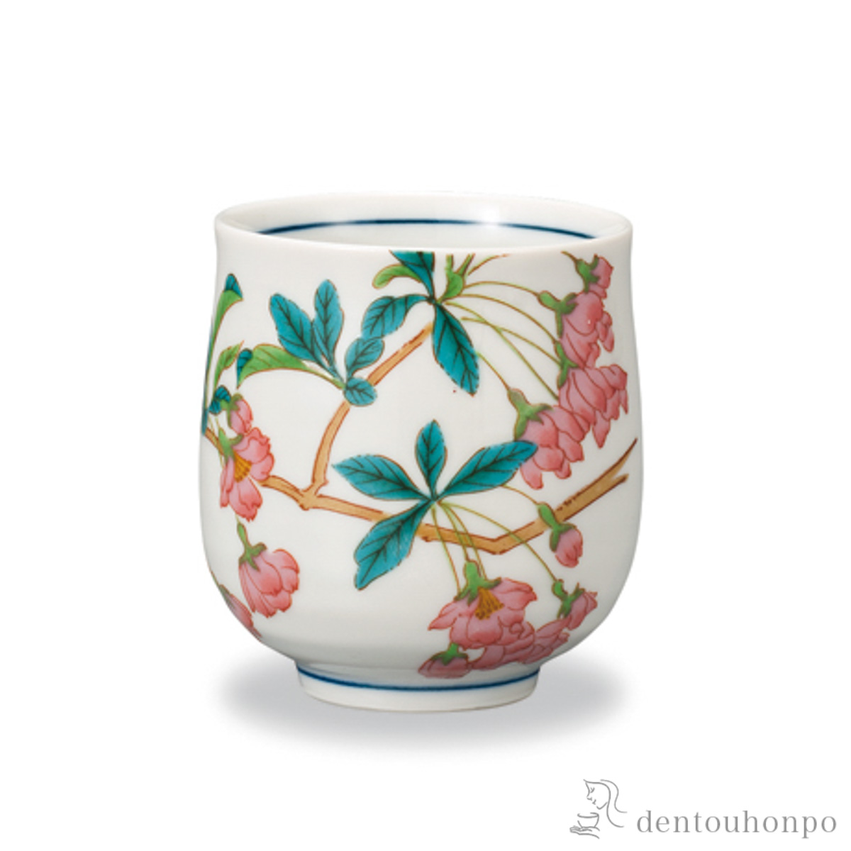 湯呑 12か月の花 花海棠（4月）≪在庫確認後、1~3営業日で出荷≫ ( 湯のみ ゆのみ 湯飲み カップ プレゼント 九谷焼 )