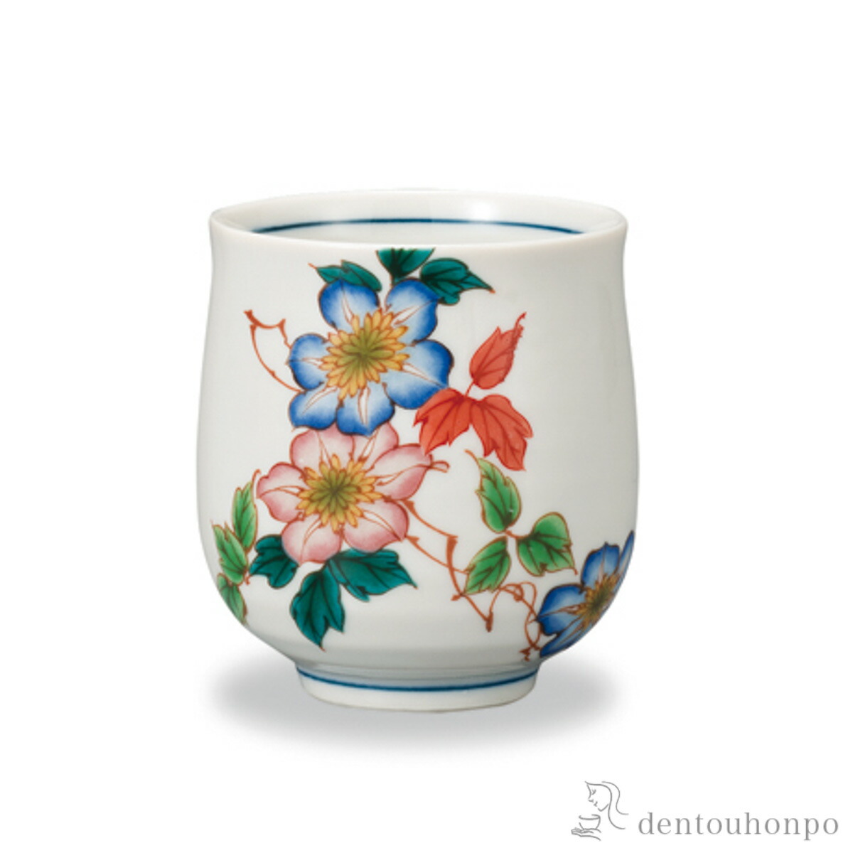 湯呑 12か月の花 鉄線（7月）≪在庫確認後、1~3営業日で出荷≫ ( 湯のみ ゆのみ 湯飲み カップ プレゼント 九谷焼 )