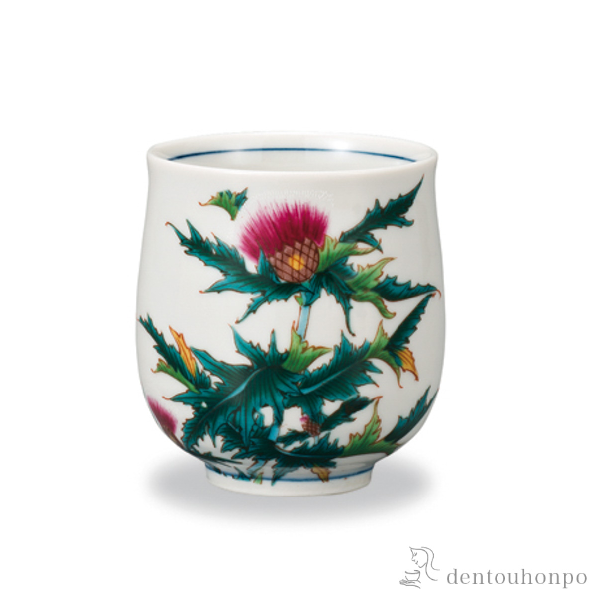 湯呑 12か月の花 薊（9月）≪在庫確認後、1~3営業日で出荷≫ ( 湯のみ ゆのみ 湯飲み カップ プレゼント 九谷焼 )