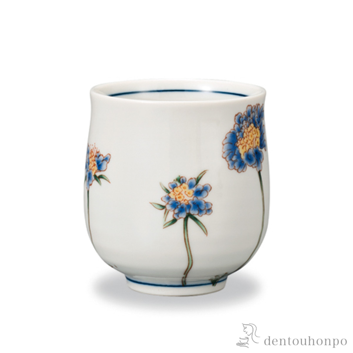 湯呑 12か月の花 松虫草（10月）≪在庫確認後、1~3営業日で出荷≫ ( 湯のみ ゆのみ 湯飲み カップ プレゼント 九谷焼 )