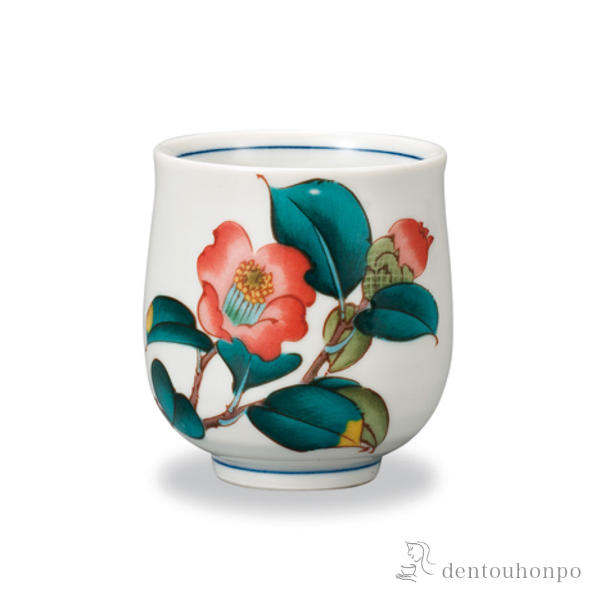 湯呑 12か月の花 寒椿（12月）≪在庫確認後、1~3営業日で出荷≫ ( 湯のみ ゆのみ 湯飲み カップ プレゼント 九谷焼 )