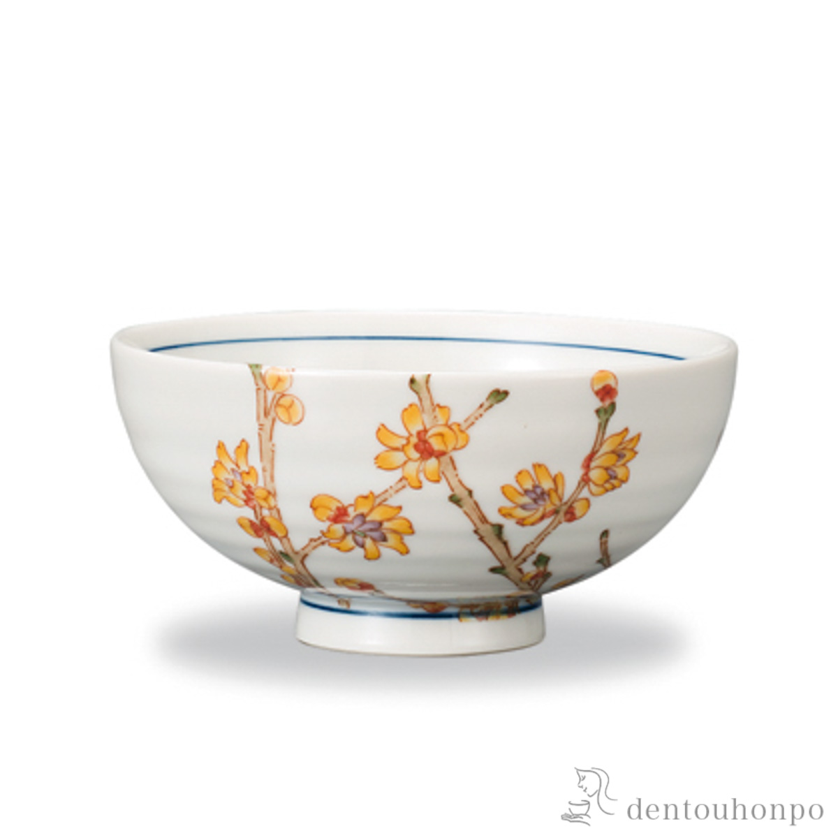 飯碗 12か月の花 蝋梅（1月）≪在庫確認後、1~3営業日で出荷≫ ( ごはん 白ご飯 お茶碗 飯碗 おすすめ 九谷焼 )