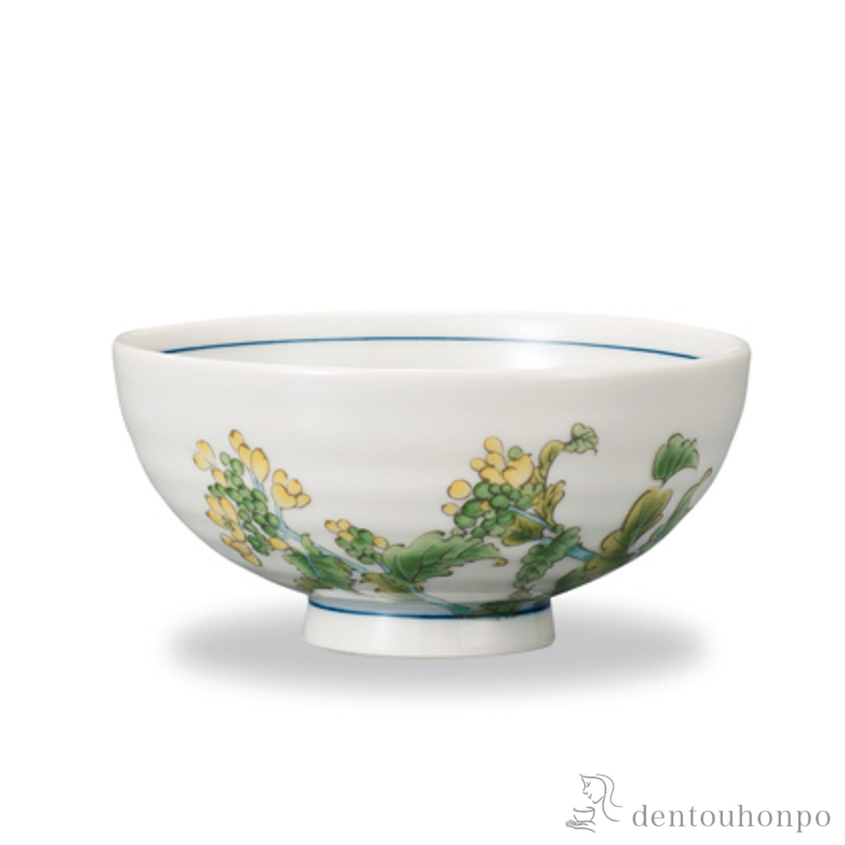飯碗 12か月の花 菜の花（2月）≪在庫確認後、1~3営業日で出荷≫ ( ごはん 白ご飯 お茶碗 飯碗 おすすめ 九谷焼 )