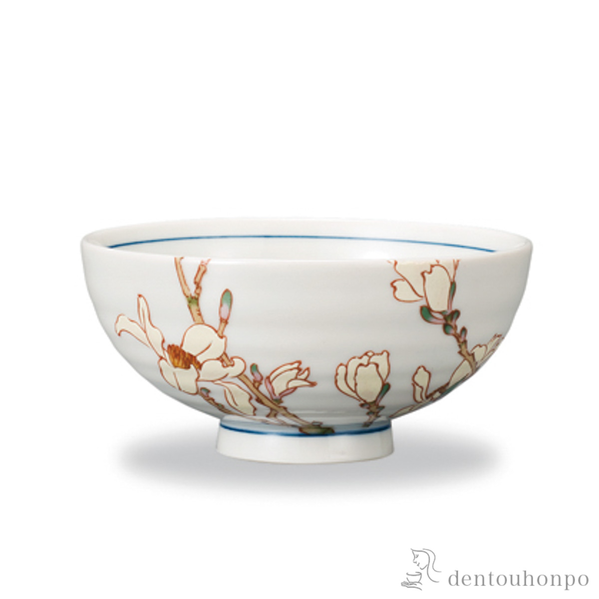 飯碗 12か月の花 辛夷（3月）≪在庫確認後、1~3営業日で出荷≫ ( ごはん 白ご飯 お茶碗 飯碗 おすすめ 九谷焼 )