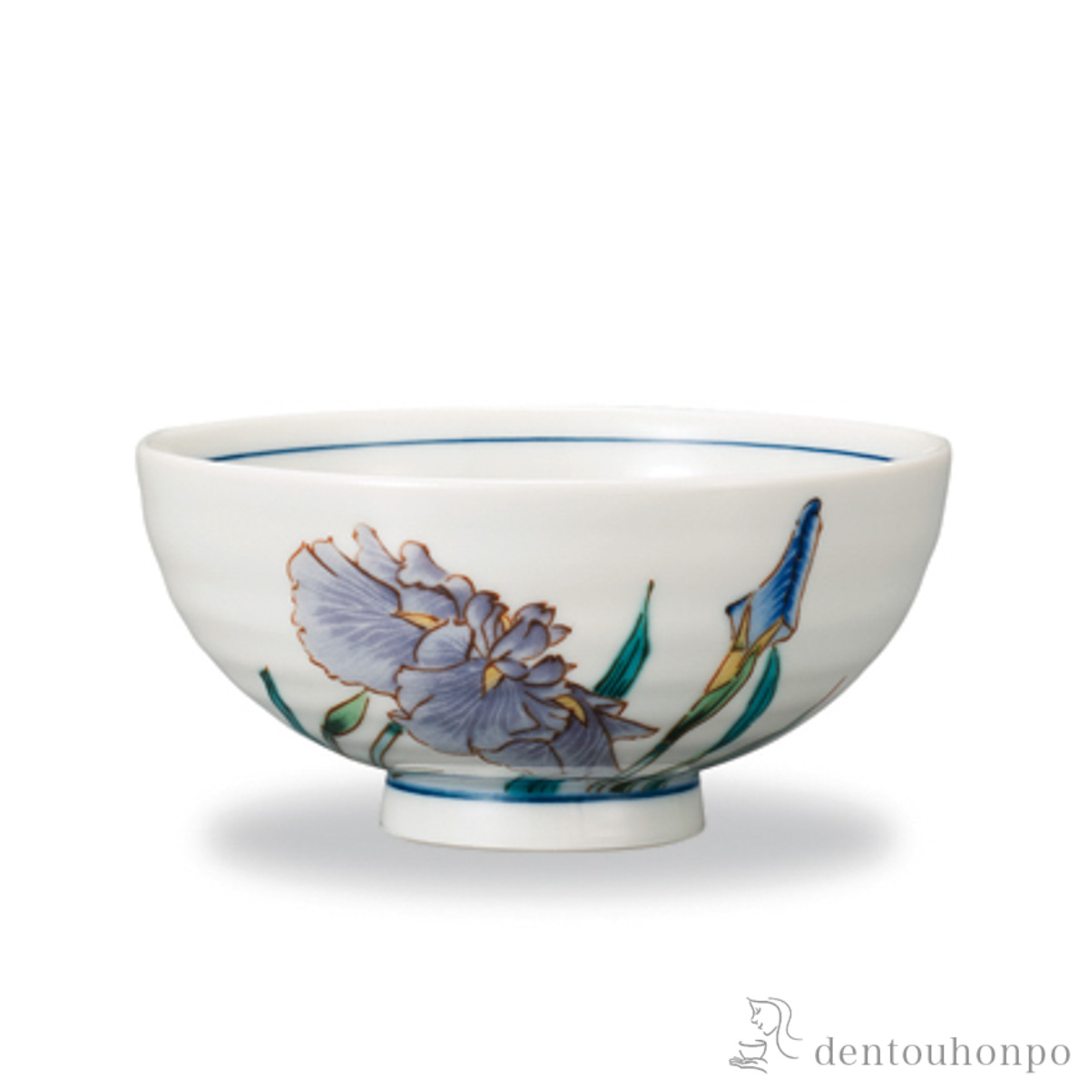 飯碗 12か月の花 花菖蒲（5月）≪在庫確認後、1~3営業日で出荷≫ ( ごはん 白ご飯 お茶碗 飯碗 おすすめ 九谷焼 )