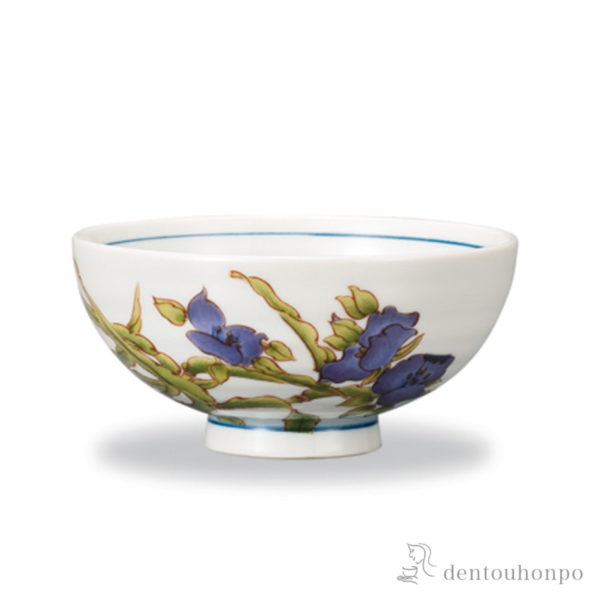 飯碗 12か月の花 紫露草（6月）≪在庫確認後、1~3営業日で出荷≫ ( ごはん 白ご飯 お茶碗 飯碗 おすすめ 九谷焼 )