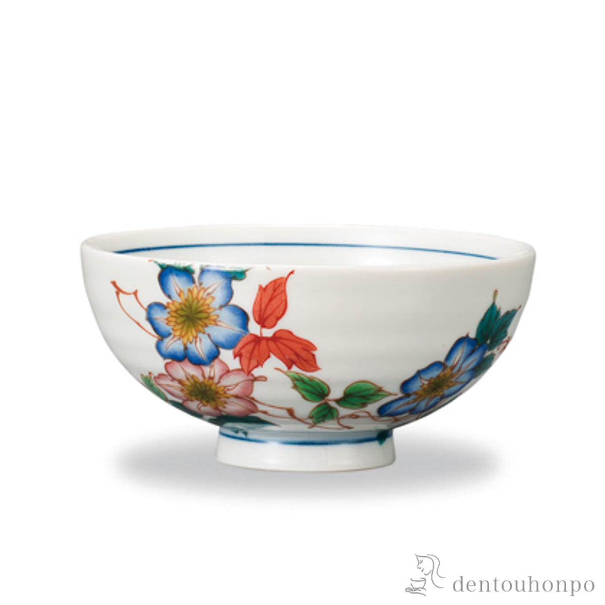 飯碗 12か月の花 鉄線（7月）≪在庫確認後、1~3営業日で出荷≫ ( ごはん 白ご飯 お茶碗 飯碗 おすすめ 九谷焼 )