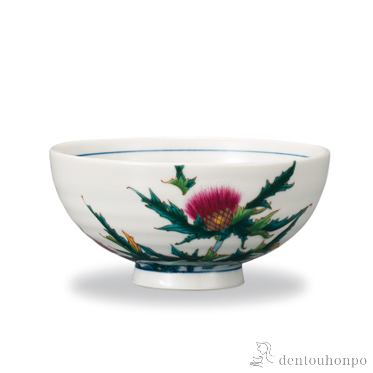 飯碗 12か月の花 薊（9月）≪在庫確認後、1~3営業日で出荷≫ ( ごはん 白ご飯 お茶碗 飯碗 おすすめ 九谷焼 )