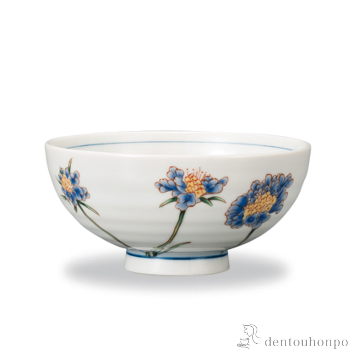 飯碗 12か月の花 松虫草（10月）≪在庫確認後、1~3営業日で出荷≫ ( ごはん 白ご飯 お茶碗 飯碗 おすすめ 九谷焼 )