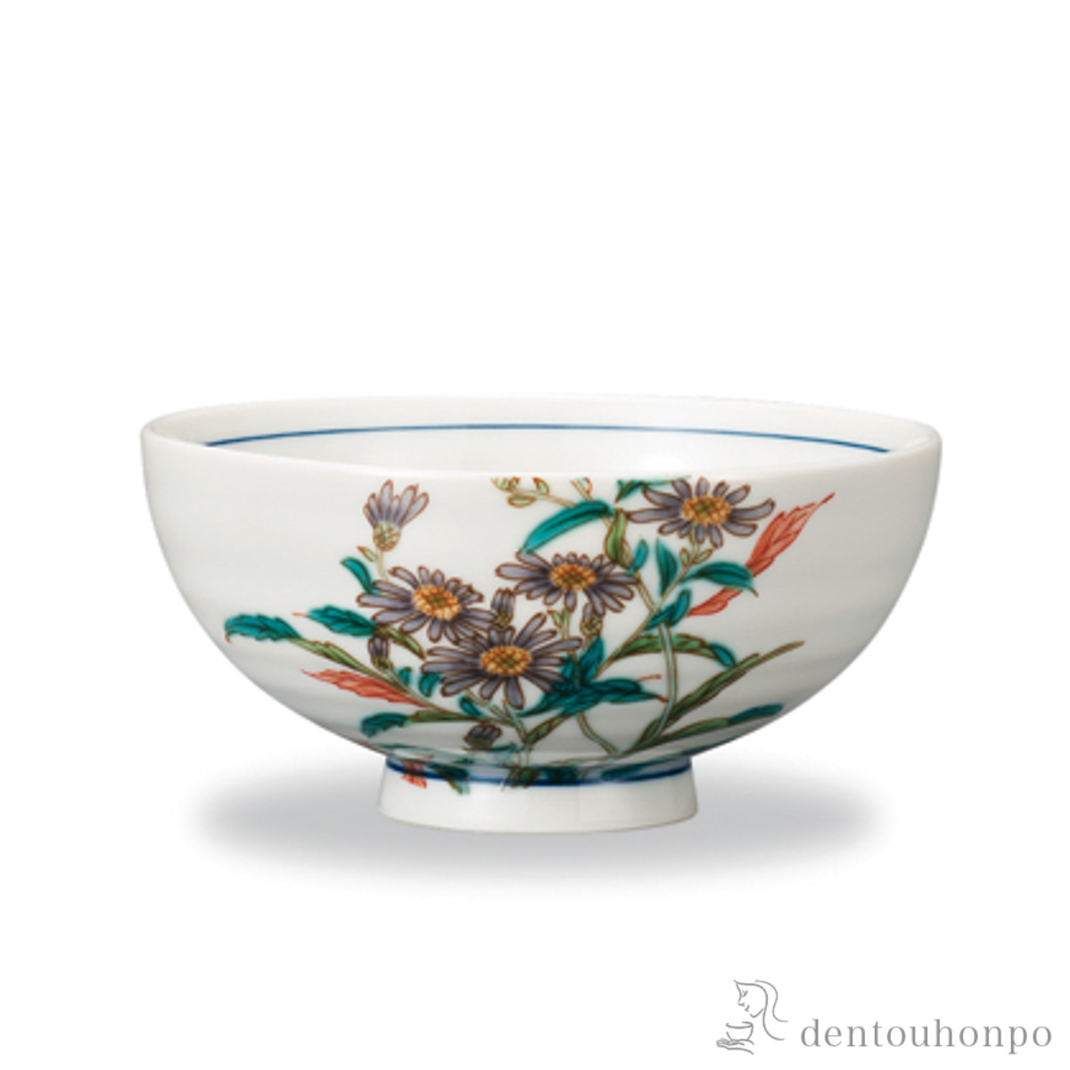 飯碗 12か月の花 紫苑（11月）≪在庫確認後、1~3営業日で出荷≫ ( ごはん 白ご飯 お茶碗 飯碗 おすすめ 九谷焼 )