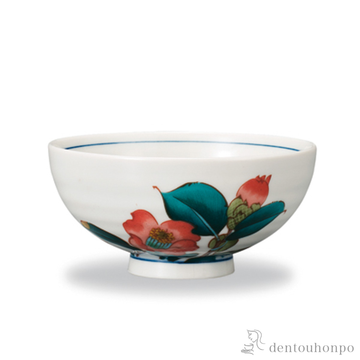 飯碗 12か月の花 寒椿（12月）≪在庫確認後、1~3営業日で出荷≫ ( ごはん 白ご飯 お茶碗 飯碗 おすすめ 九谷焼 )