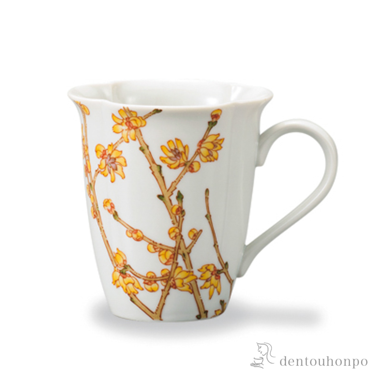 マグカップ 12か月の花 蝋梅（1月）≪在庫確認後、1~3営業日で出荷≫ ( プレゼント デザイン マグ オリジナル タンブラー 九谷焼 )