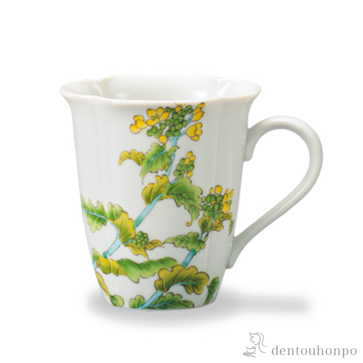 マグカップ 12か月の花 菜の花（2月）≪在庫確認後、1~3営業日で出荷≫ ( プレゼント デザイン マグ オリジナル タンブラー 九谷焼 )