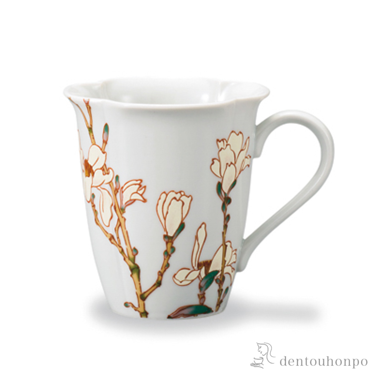 マグカップ 12か月の花 辛夷（3月）≪在庫確認後、1~3営業日で出荷≫ ( プレゼント デザイン マグ オリジナル タンブラー 九谷焼 )