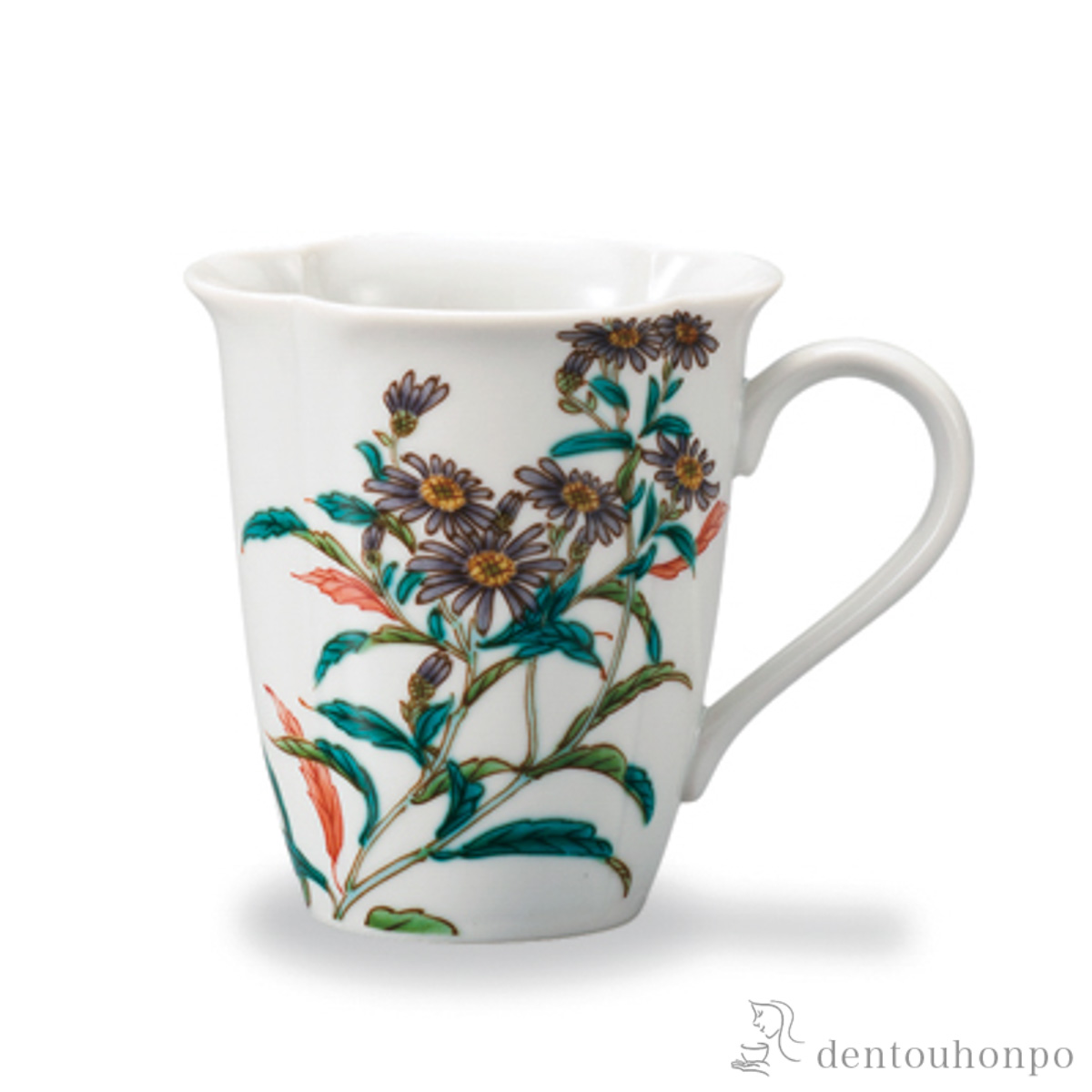 マグカップ 12か月の花 紫苑（11月）≪在庫確認後、1~3営業日で出荷≫ ( プレゼント デザイン マグ オリジナル タンブラー 九谷焼 )