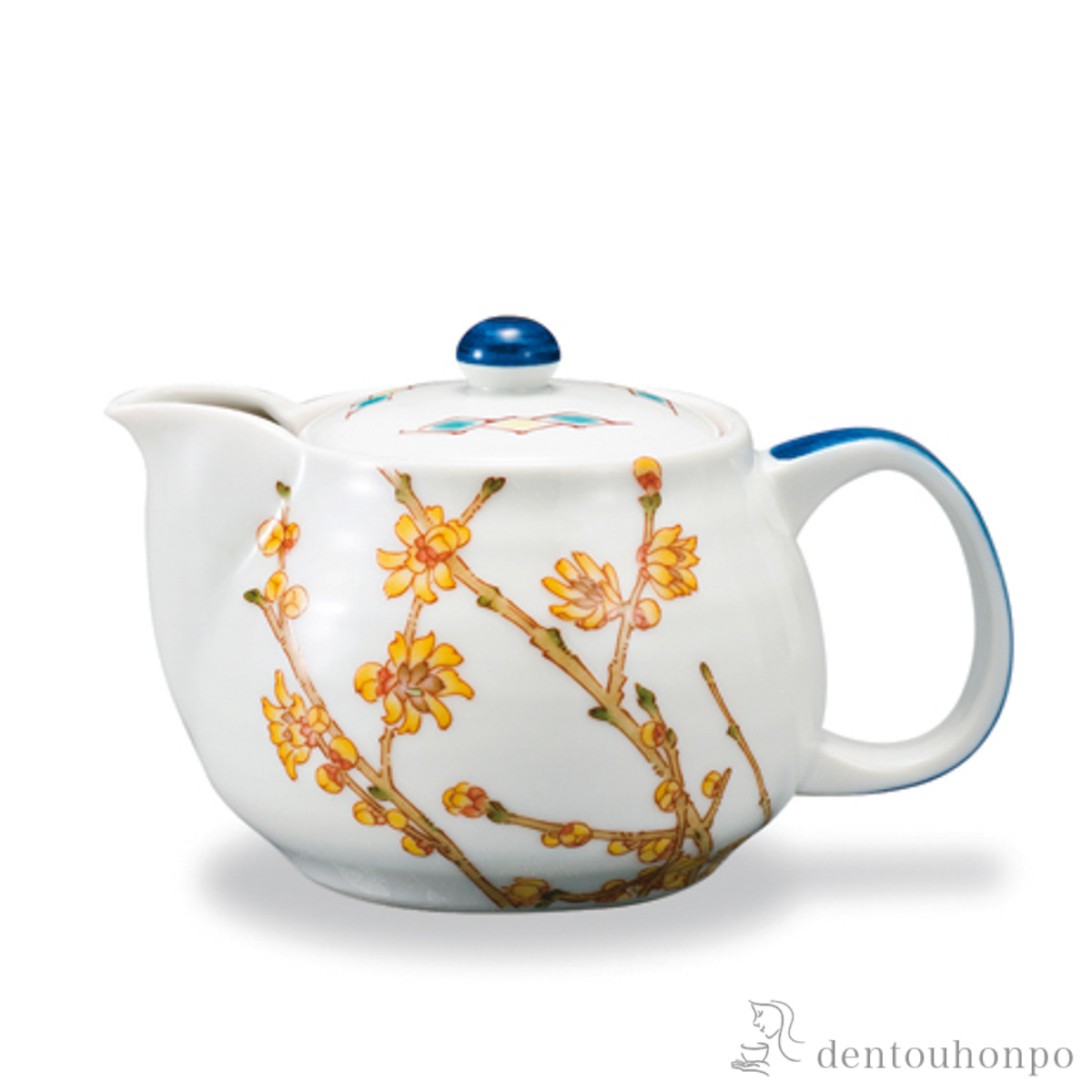 【送料無料】ポット急須 12か月の花 蝋梅（1月） 茶こし付≪在庫確認後、1~3営業日で出荷≫ ( ティーポット お茶 煎茶 日本茶 おすすめ 九谷焼 )