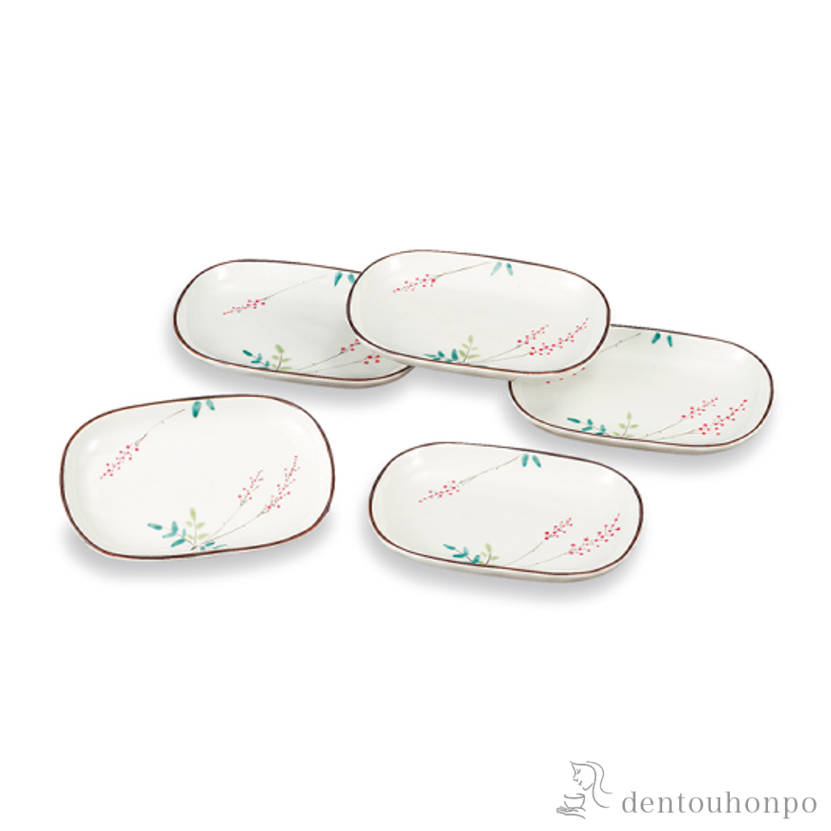 【送料無料】皿揃 福来る 6号 5枚セット≪在庫確認後、1~3営業日で出荷≫ ( 和食器セット お皿 揃える 食器 和食 九谷焼 )