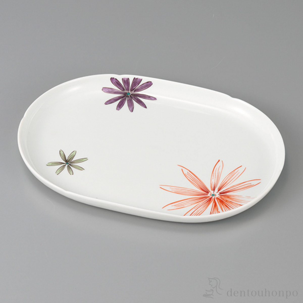 【送料無料】盛皿 色絵花文 8.5号≪在庫確認後、1~3営業日で出荷≫ ( 盛皿 プレート テーブルウェア 食器 パーティー 九谷焼 )